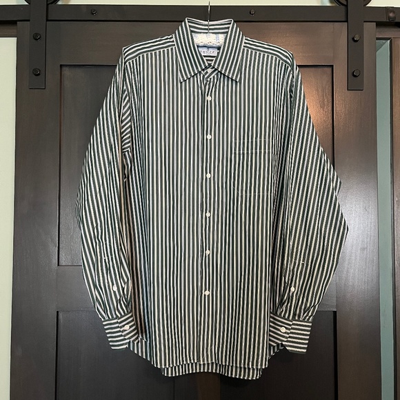 Truzzi [Milano] NWOT stripe button down mans shirtSize 17